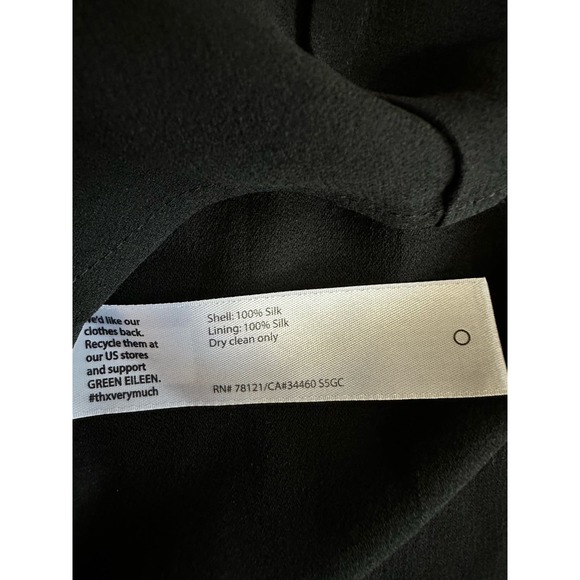 Eileen Fisher Two-Tone Silk Shift Dress in Bone Black Sz. Small - Picture 10 of 12